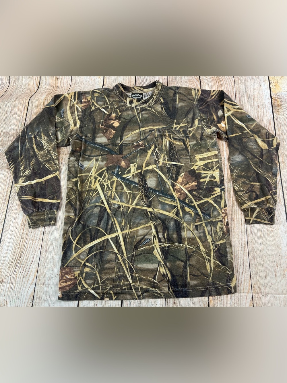 Spartan Outdoors Advantage Max-4 HD Camo Long Sleeve Pocket T Shirt Size Small